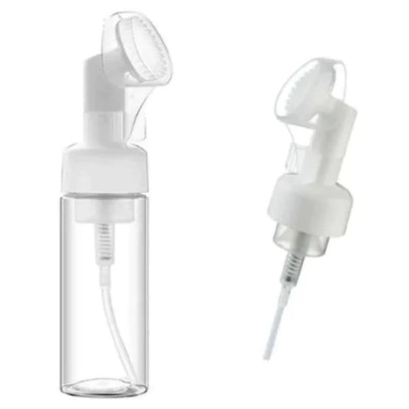 Frasco Pump Espumador Com Escova De Silicone Para Limpeza Facial Skin Care 120ml