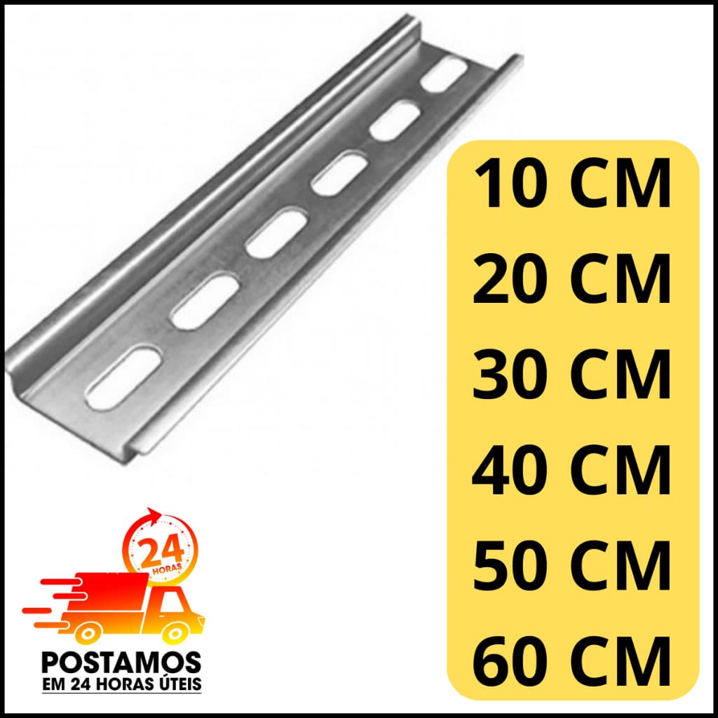 Trilho Din Perfurado Galvanizado para Quadro Elétrico Disjuntor Din