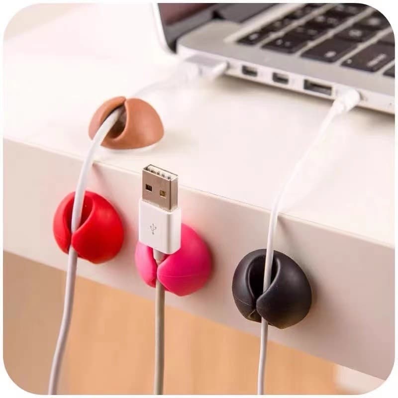 Organizadores de cabos 6 peças e fios autoadesivo organização DIY Disponível em várias cores silicone/Gancho pegajoso