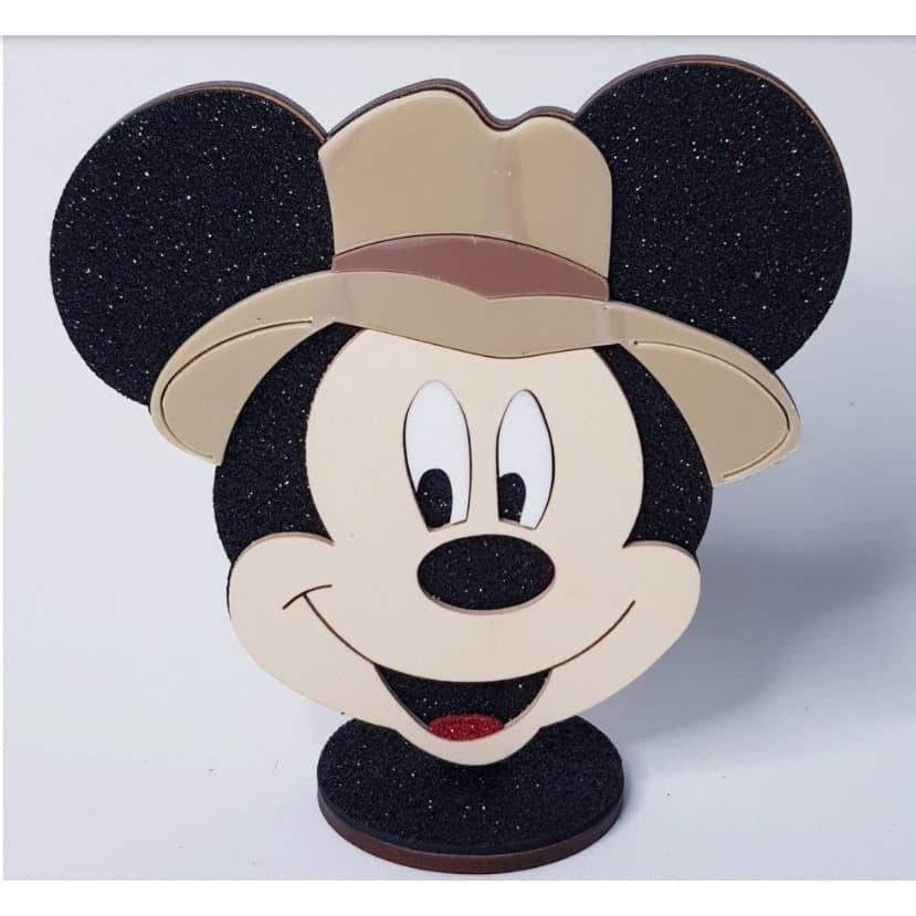 Mickey Safari para Nutellla (12cm) - Aplique Festa Cabeça Mickey SAfari