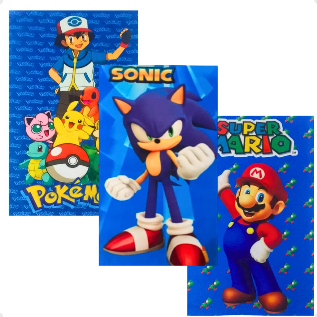 kit 3 Toalhinas Toalhas Infantil Rosto e Mão Valta Aula Gemes