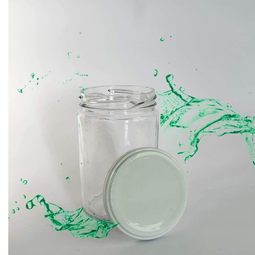 Pote de vidro 360 ml Andino/vega com tampas e lacres-kit 12/24 unid
