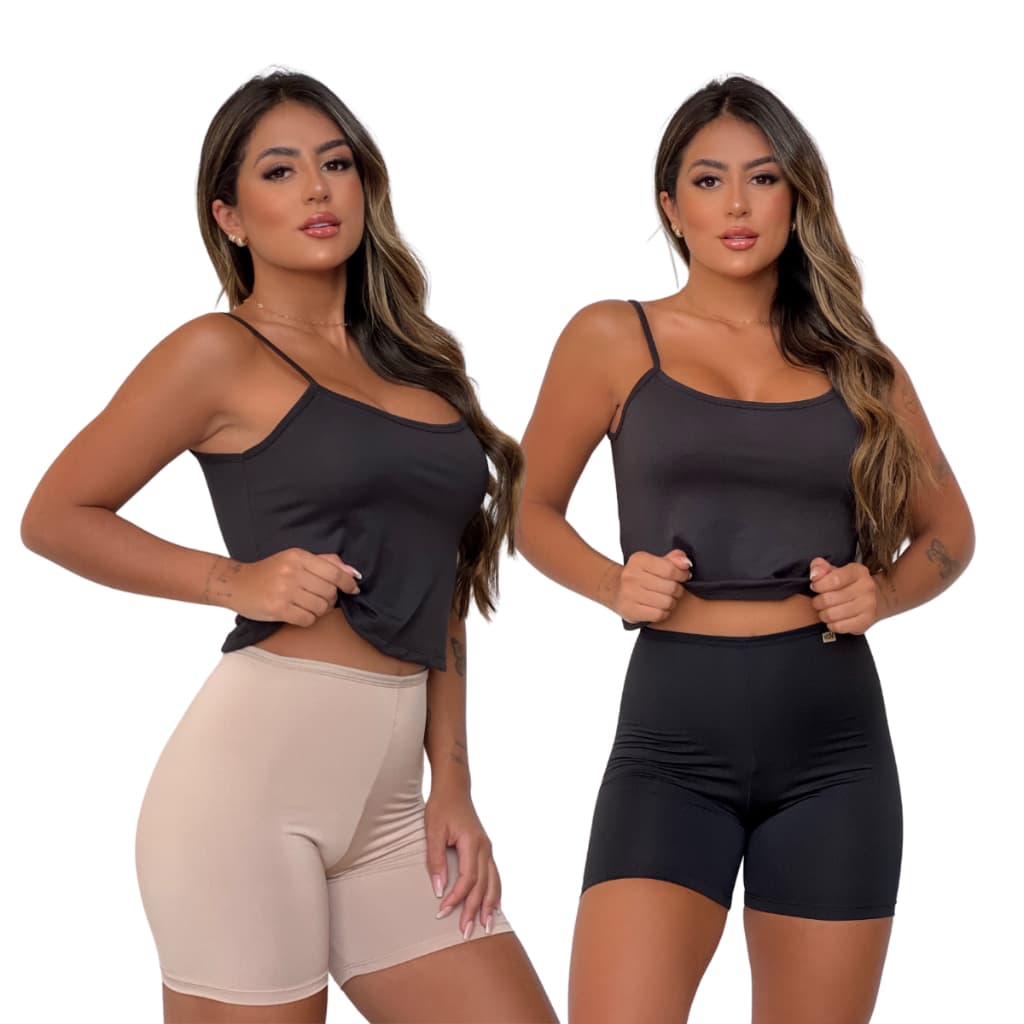 2 Short Segunda Pele Invisivel Calcinha Box Anágua Anti assadura Para Saia/vestido