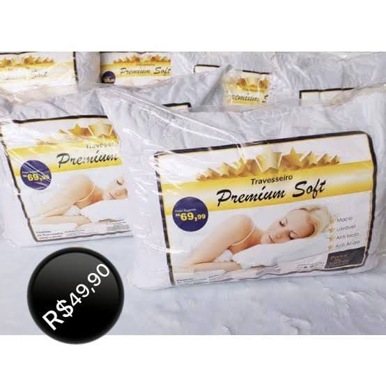KIT 2 Travesseiros Premium Soft - Macio, lavável 70cmx50cm