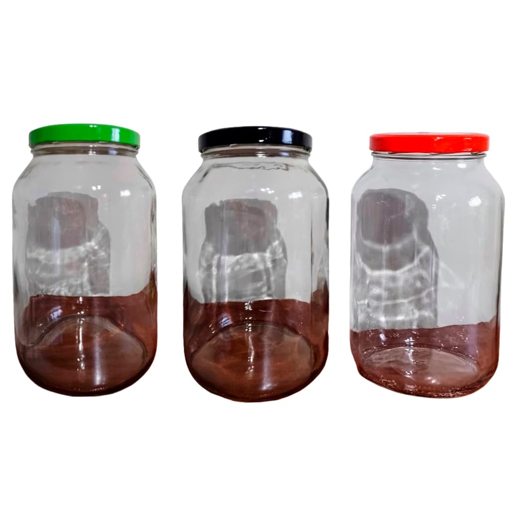 Kit 2 Pote de Vidro 3L Com Tampa Para Mantimentos Variação