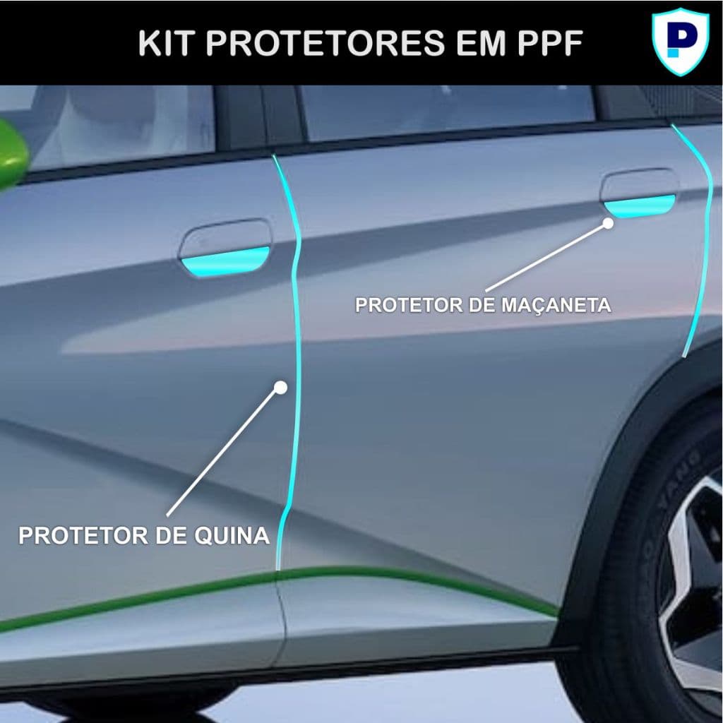 Kit Protetor De Maçaneta E Quina De Porta Byd Dolphin Ppf