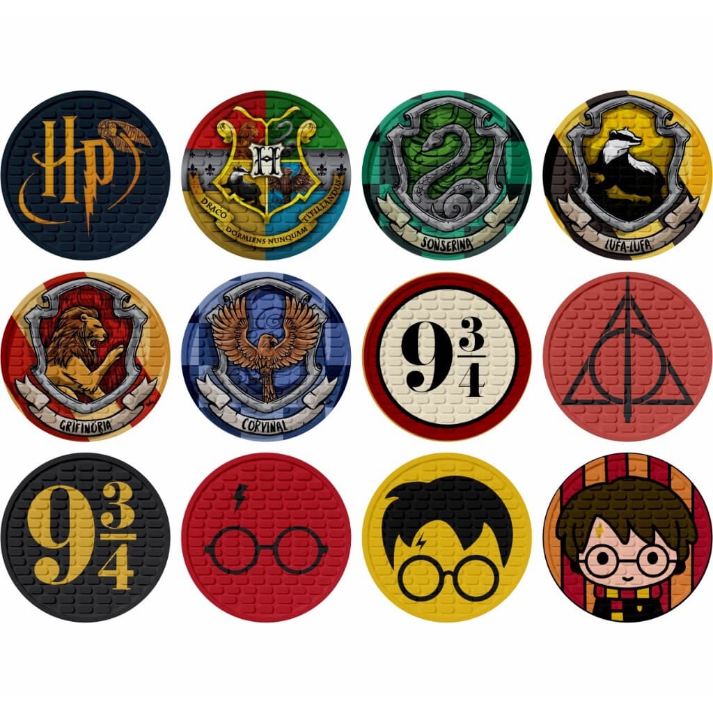 Porta Copos Harry Potter Emborrachado Bolacha De Chopp Apoio Descanso De Copos Decorativos Quarto