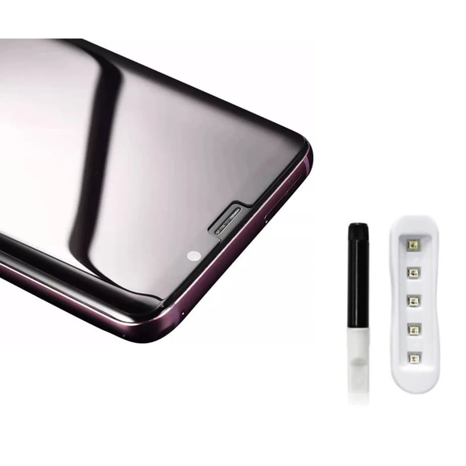 Película Uv Vidro Com Cola Luz Para S8 S9Plus Note 8 9 10 S10