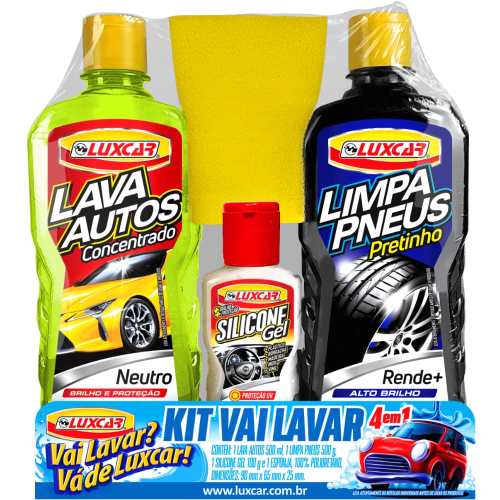 Kit Vai Lavar 4 em 1 Luxcar