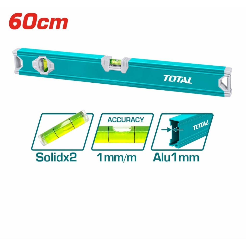 NÍVEL DE ALUMÍNIO 60 cm/PROFISSIONAL  2 (Bolhas) TOTAL TOOLS