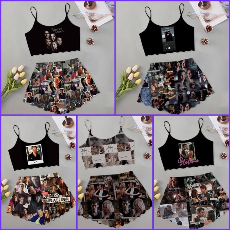 pijama TVD babydoll séries personagens vampiros lobisomem bruxa