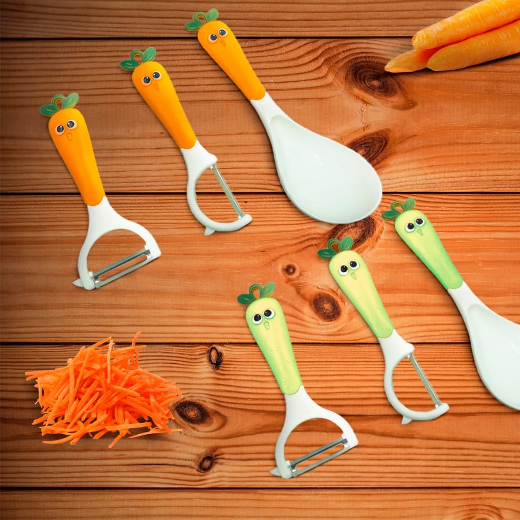 kit 3 descascador  legumes verduras frutas ralador cortador furador lamina inox colher de arroz