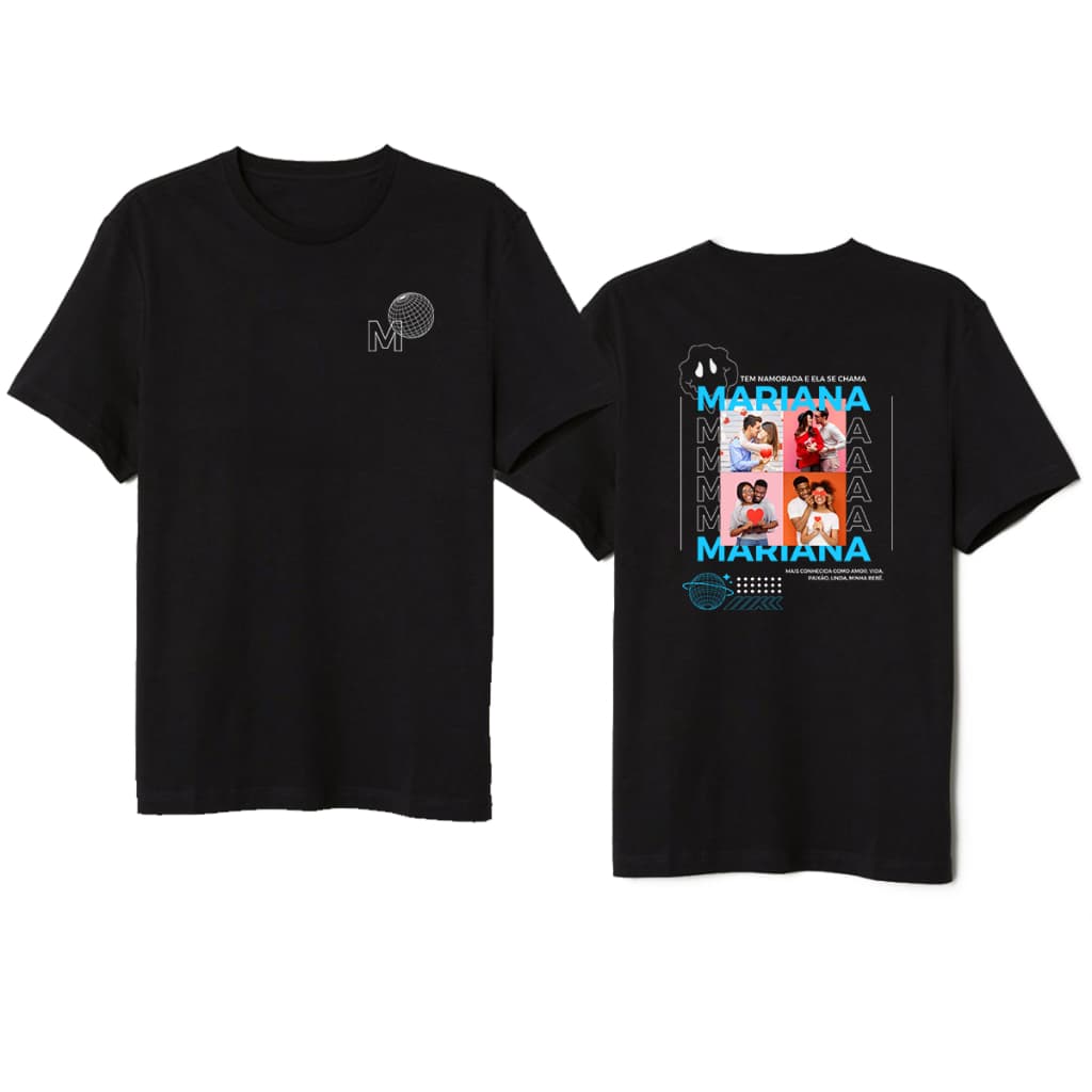 Camiseta Personalizada Namorado Namorada Masculino Feminina Algodão