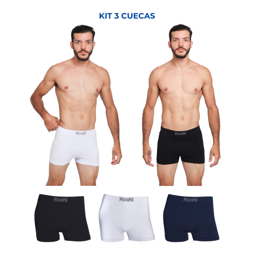 Kit 3 Cuecas Boxer Poliamida Premium Sortidas Hoahi Original