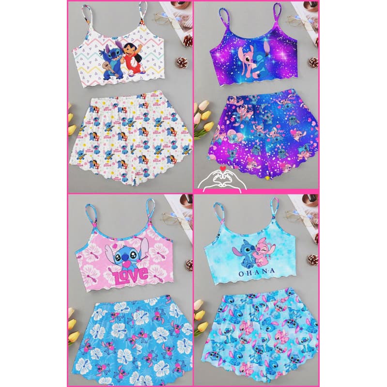 pijama ondinha stitch ohana - personalizado Baby Doll dormir conjunto hot sale