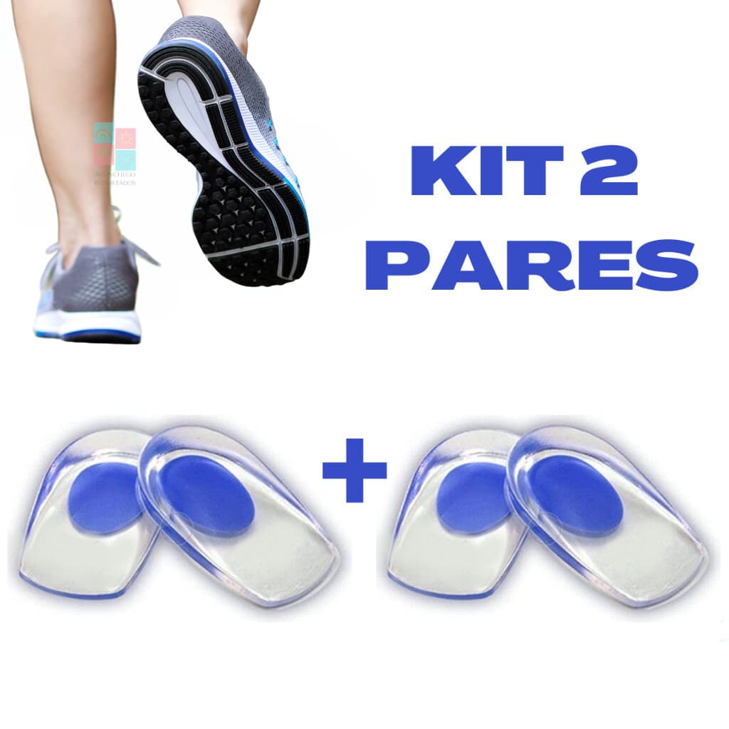 Kit 2 Pares de Calcanheira de Silicone Palmilha Ortopédica P/ Calcanhar Esporão + Conforto