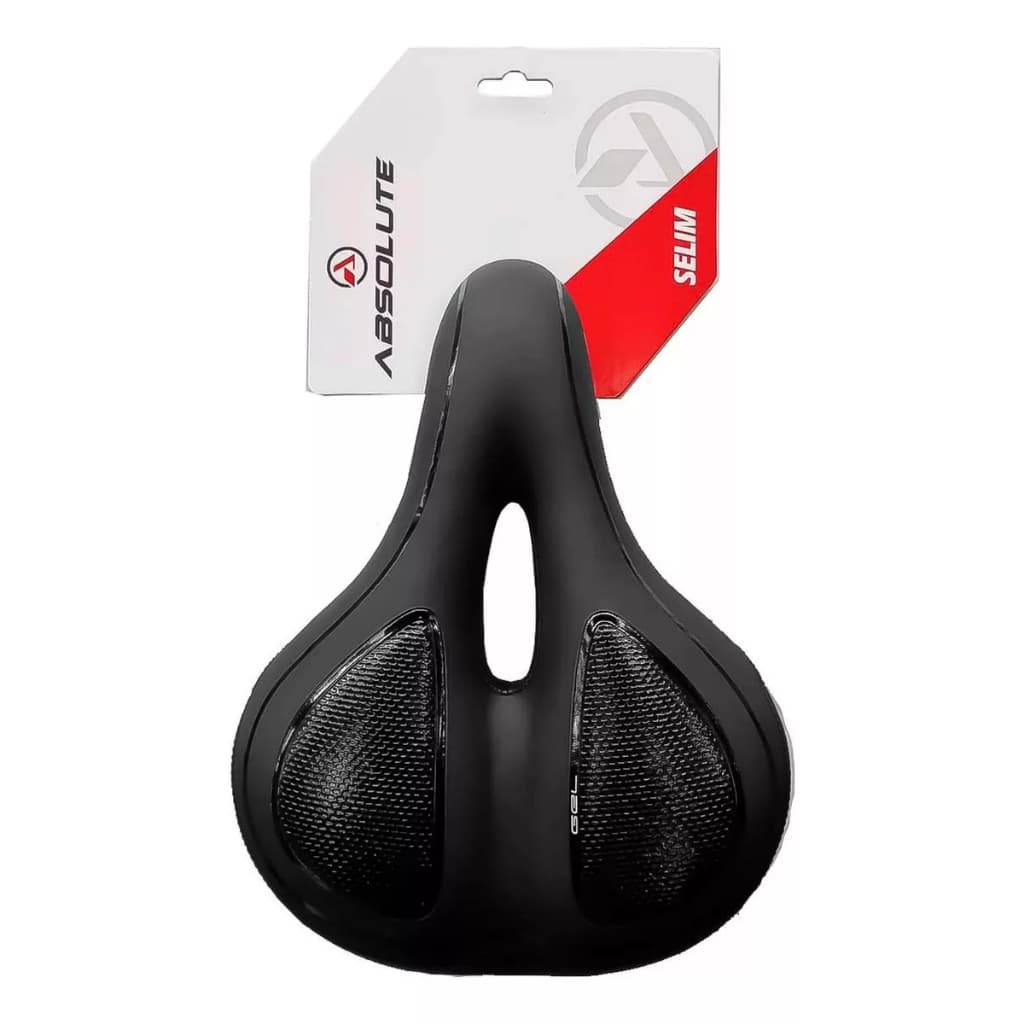Selim Absolute Comfort Vazado com Gel e Elastômeros 260 x 200 mm Preto