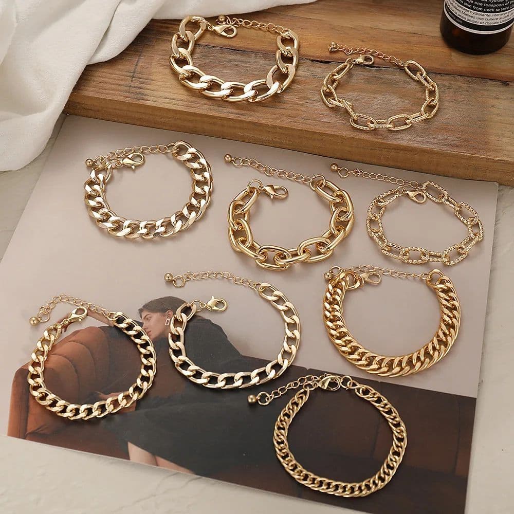 Colar e Pulseira de Corrente Feminina A Moda