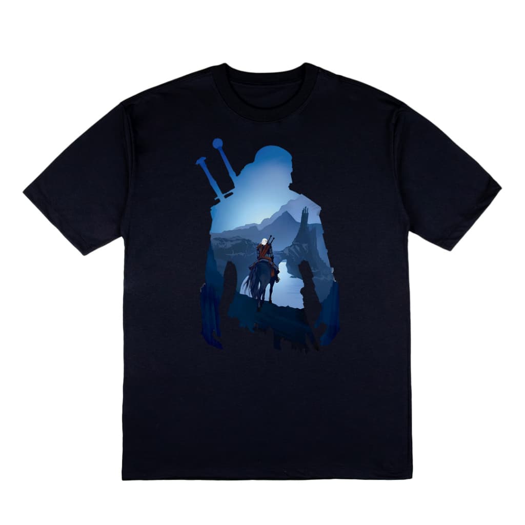 Camiseta Básica The Witcher Geralt De Rivia  Algodão Fio 30.1 Penteado Zero Encolhimento