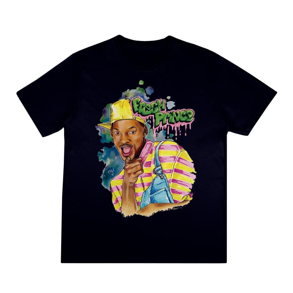 Camiseta Básica Um Maluco No Pedaço Will Smith  Algodão Fio 30.1 Penteado Zero Encolhimento