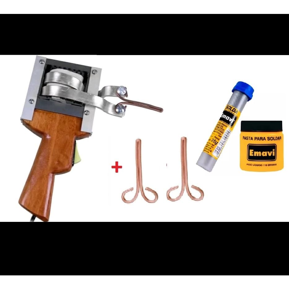 KIT Ferro De Solda Estanhador 750w + pasta soldar + estanho + ponteira