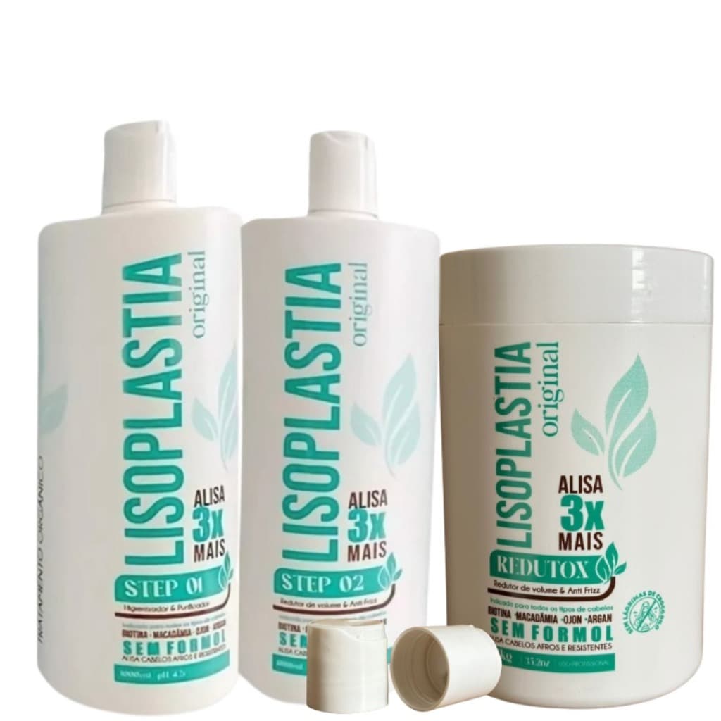 1 Kit Lisoplastia Original alisa 3xmais 1L + Redutox Lisoplastia Original 3xmais 1KG