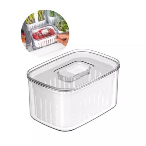Organizador De Temperos Geladeira C/cesto Clear Fresh 0,65L
