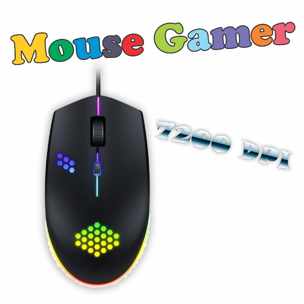 Mouse Rgb Óptico M55 Jogos Gamer 7200 Dpi
