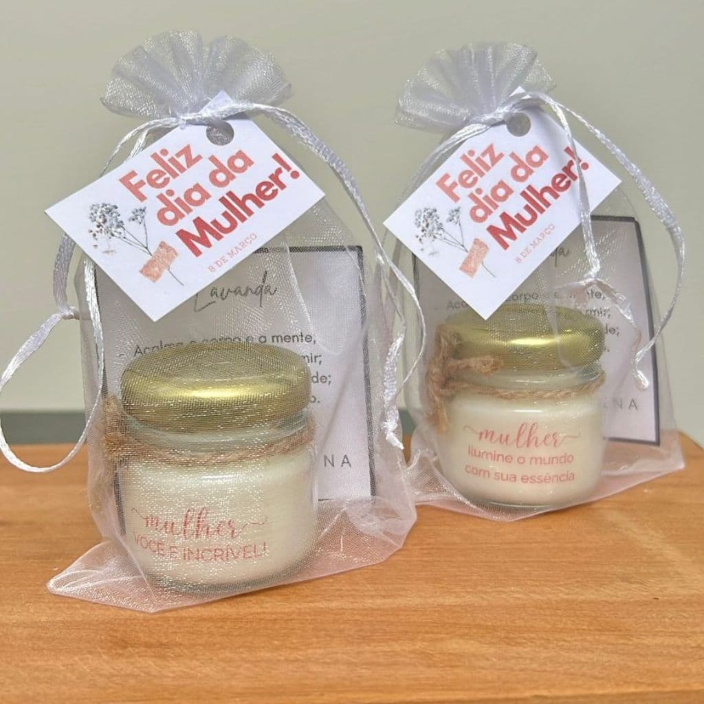 Kit 10 Velas Aromáticas Lembrancinha Dia da Mulher - Mini Vela Aromática