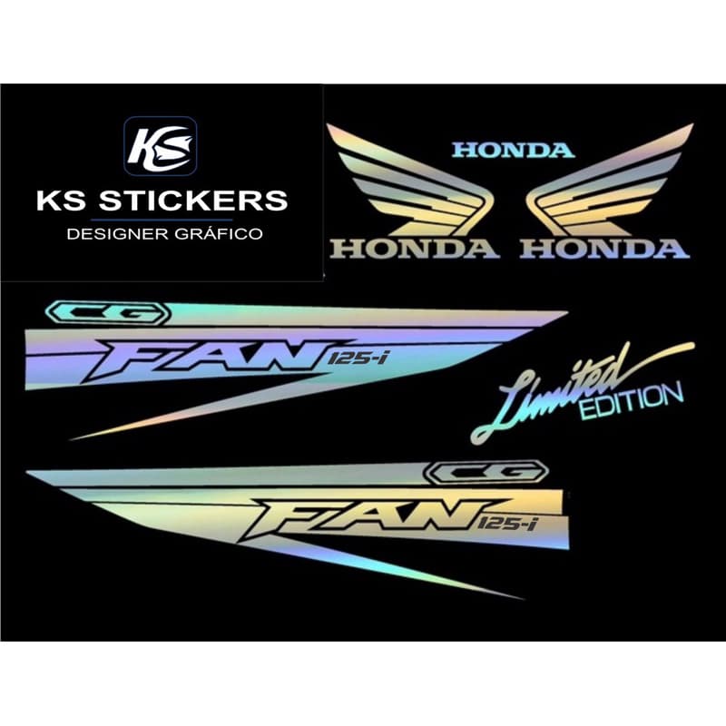 kit adesivo holográfico Fan 125 i