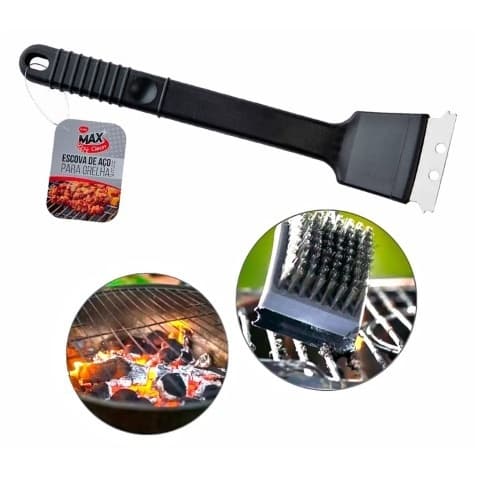 Escova Para churrasco Limpa Grelha De Churrasqueira Espátula Casa Cozinha Cerdas De Aço