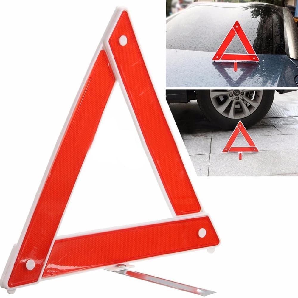 Triangulo Para Carro Sinalização De Segurança Base de Metal Sinalizador Automotivo
