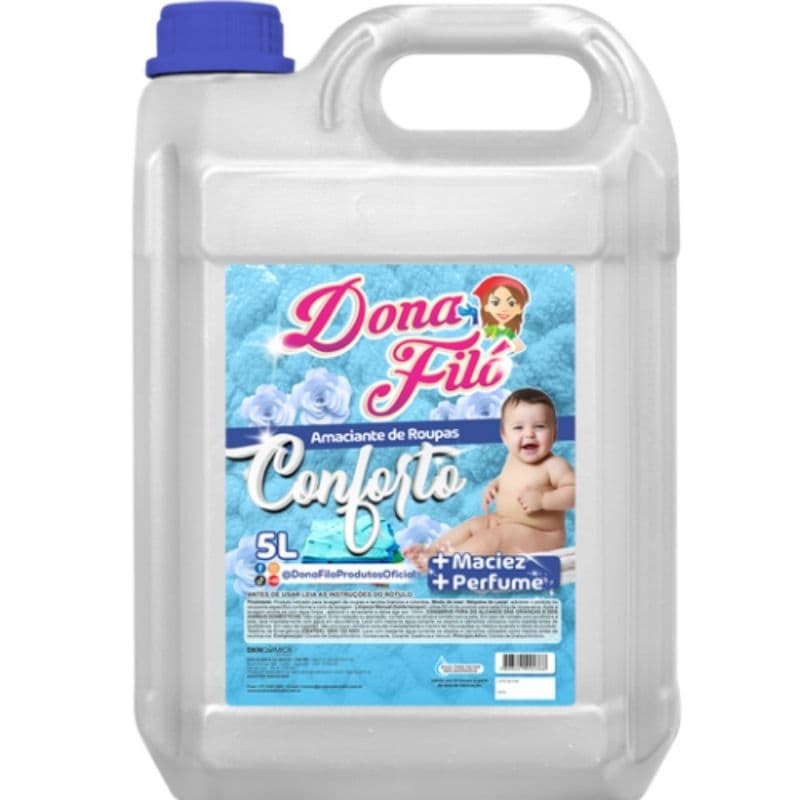 Amaciante Conforto Dona Filó 5 Litros – Perfume Duradouro, Maciez e Cuidado Para Suas Roupas