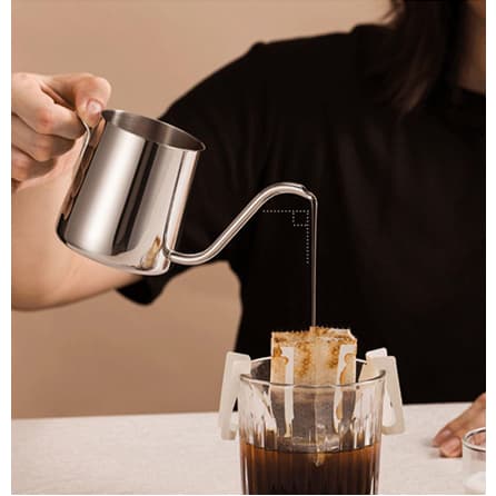 Mini Bule Artesanal Gotejador de Café Em Aço Inox 220ml