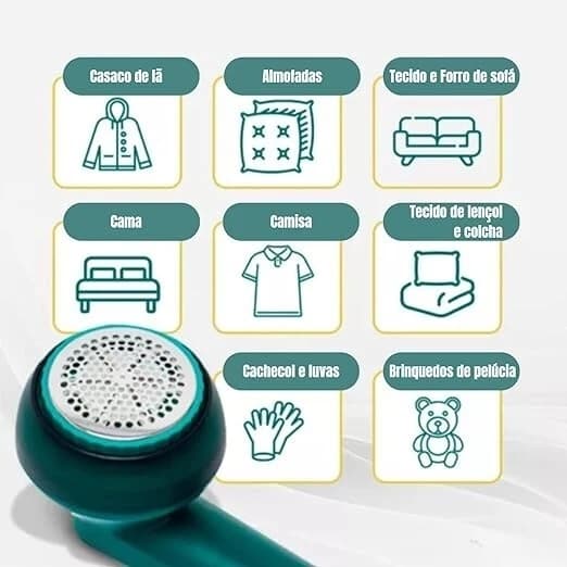 Papa Bolinhas Eletrico Tira Pelos de Roupas Removedor Aparador Sem Fio Recarregável