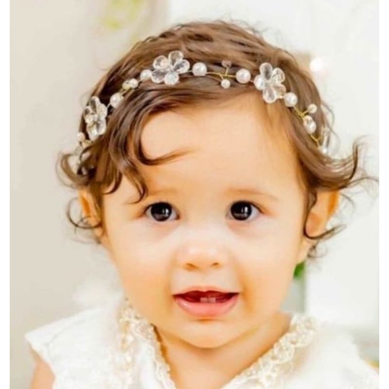 arranjo de cabelo para daminha,tiara para bebê  flor de cristal