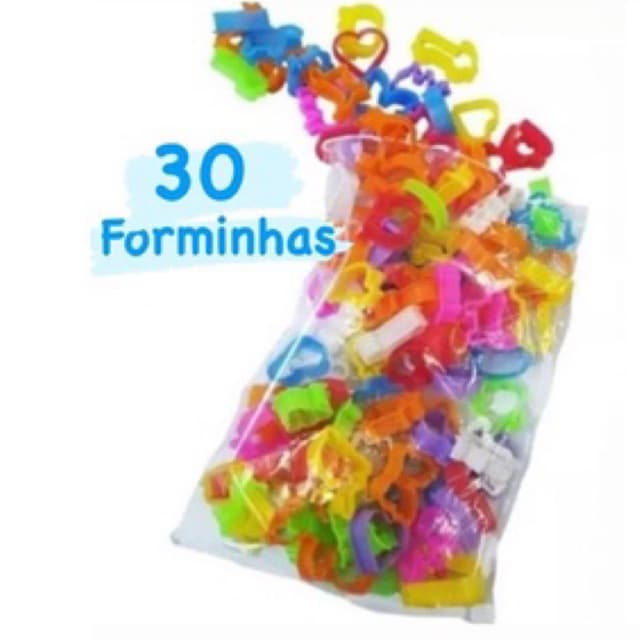 30 Cortadores Forminhas Moldes para Massinha de Modelar