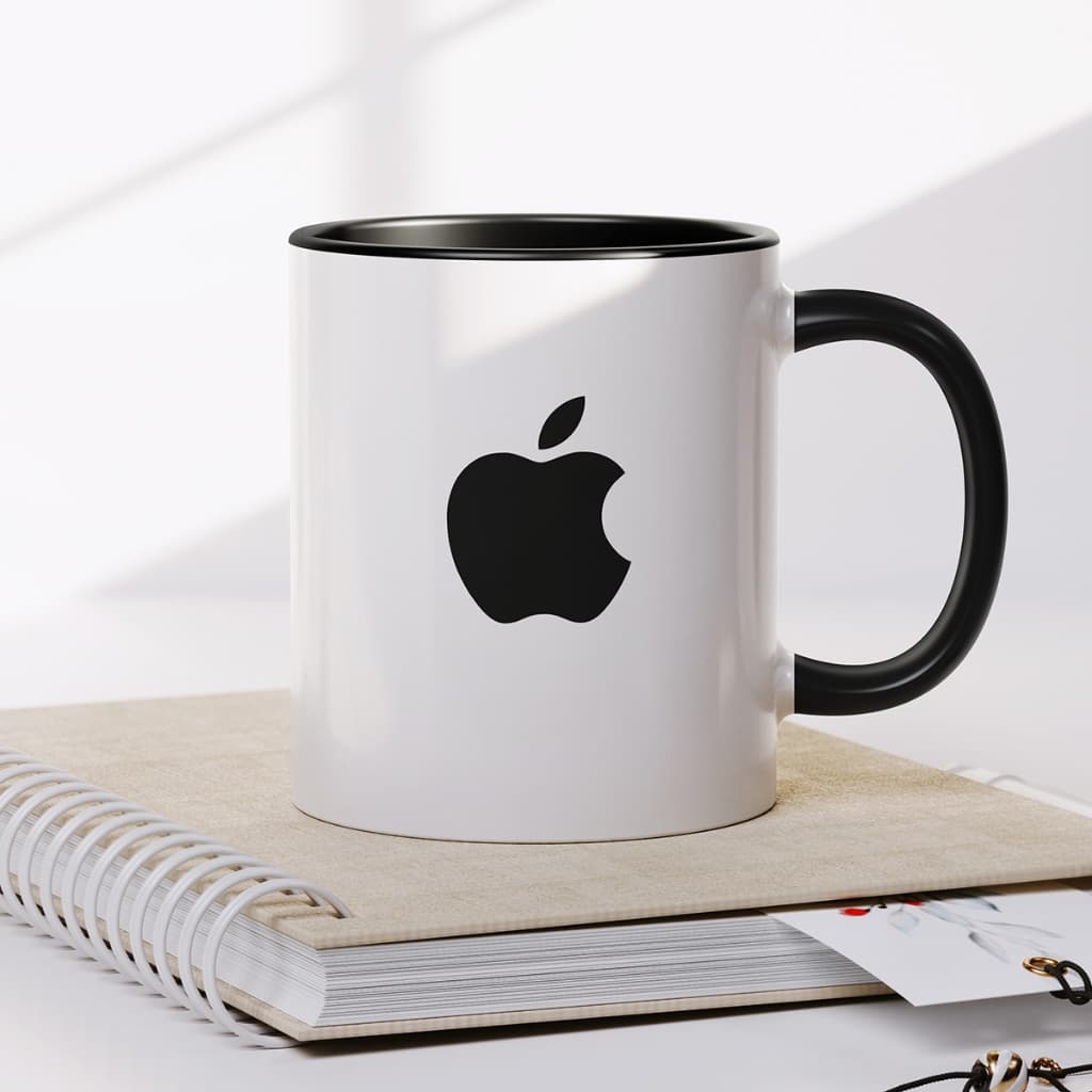 Caneca xícara cerâmica porcelana Apple iCoffee iPhone café com nome presente