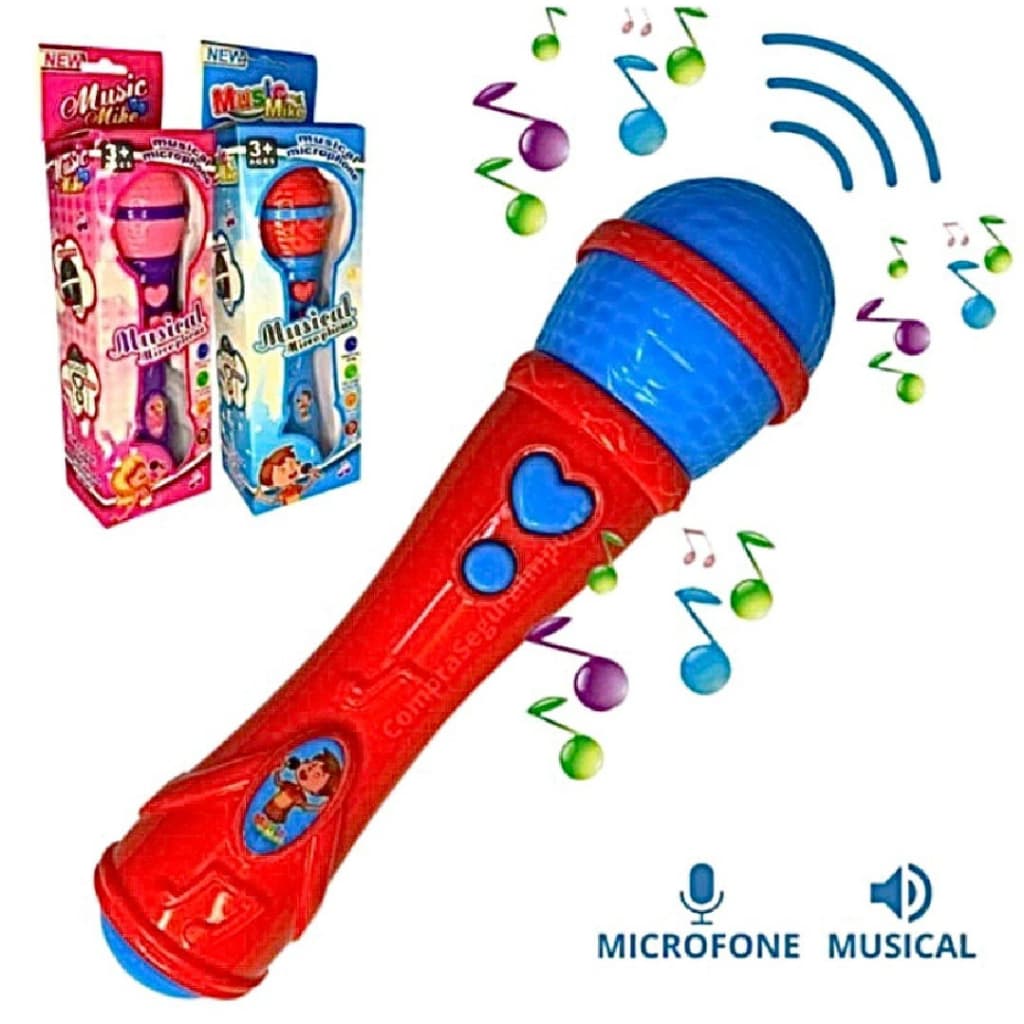 Brinquedos Microfone com Som e Sai a Voz Da criança de verdade Com Música