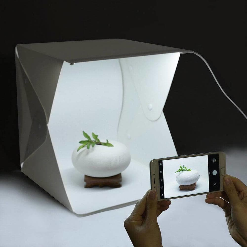 Mini Estudio Fotográfico Luz Led Foto Studio USB Portatil com 2 fundos