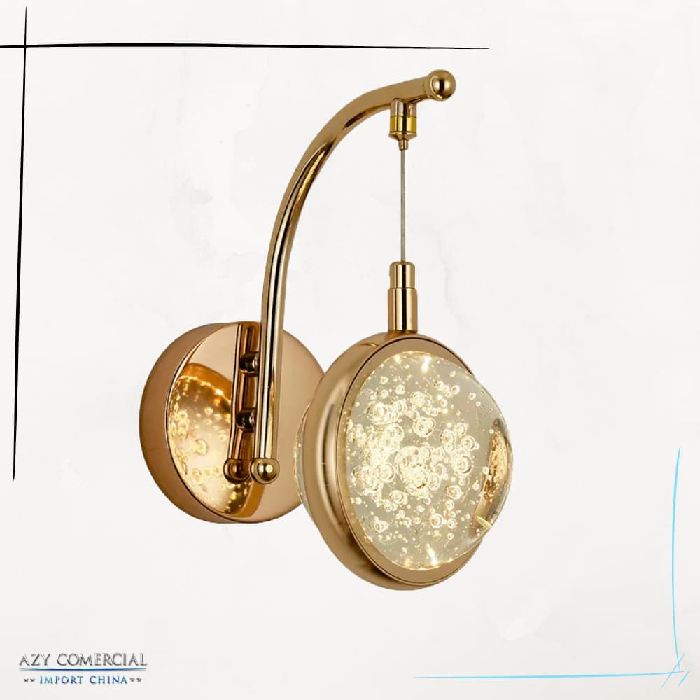 Arandela Saturno De Cristal Vidro - Rose