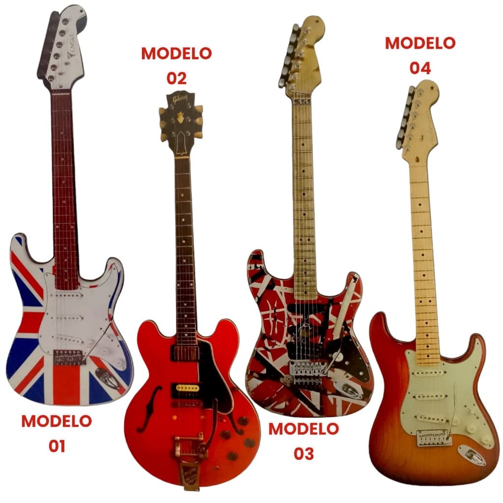 Placa Decorativa Em Mdf Guitarra Vários Modelos