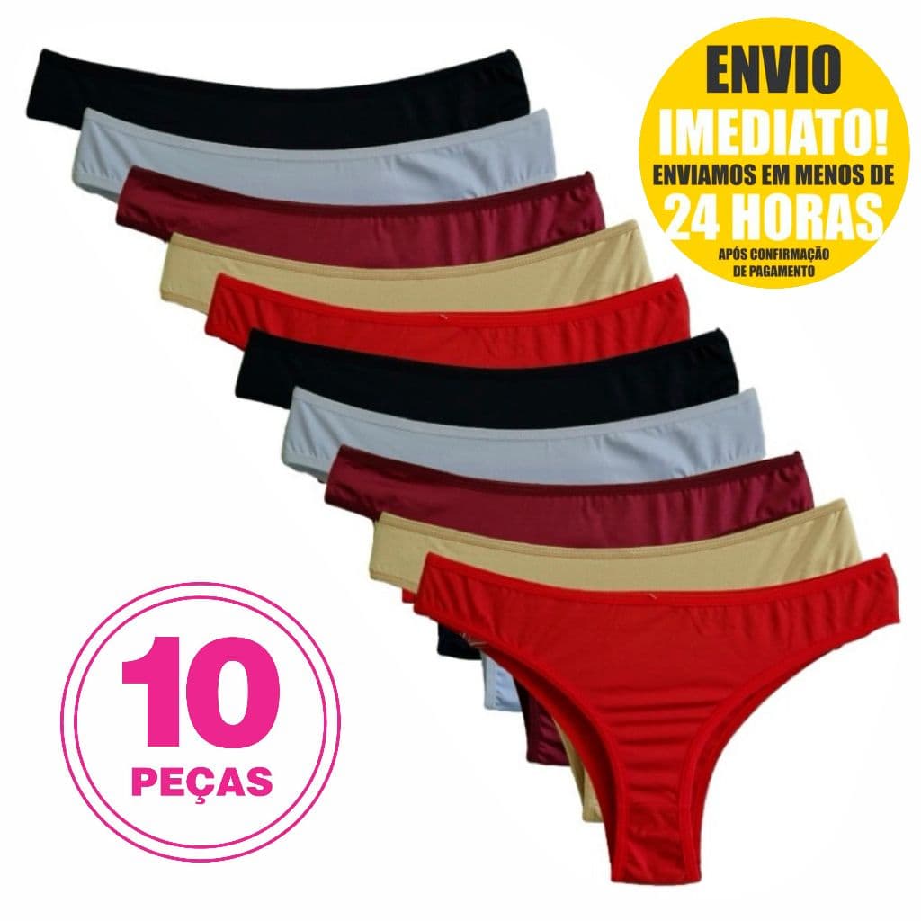 Kit 10 Calcinhas De Microfibra Conforto Tanfa Premium Tecido Leve confortavel Facil de lavar