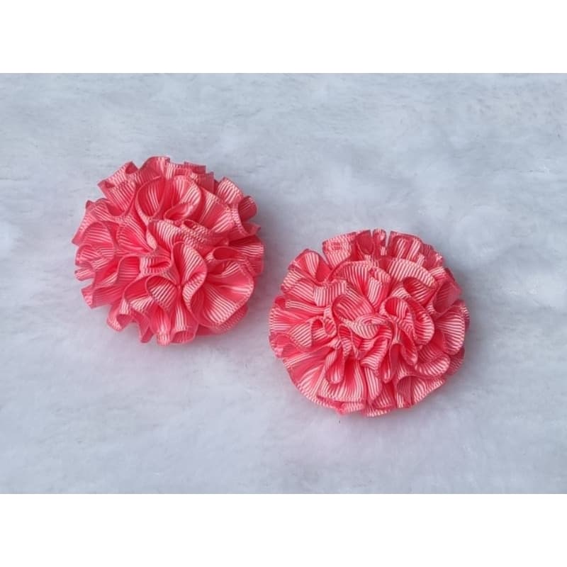 Parzinho de pompom infantil/ Laço de cabelo infantil/ Pompom/ Par de pompom de fitas de gorgorão