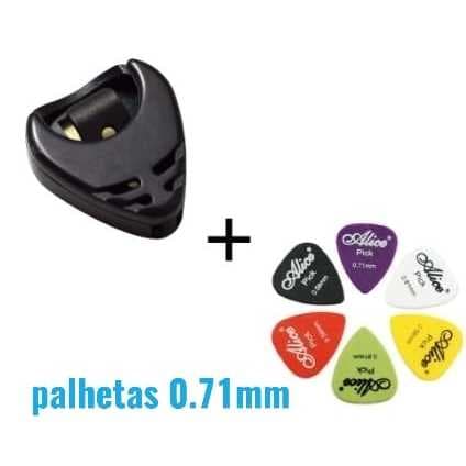 Palhetas Alice  0,71mm+ Porta Palhetas 6 un p/ Violão Guitarra