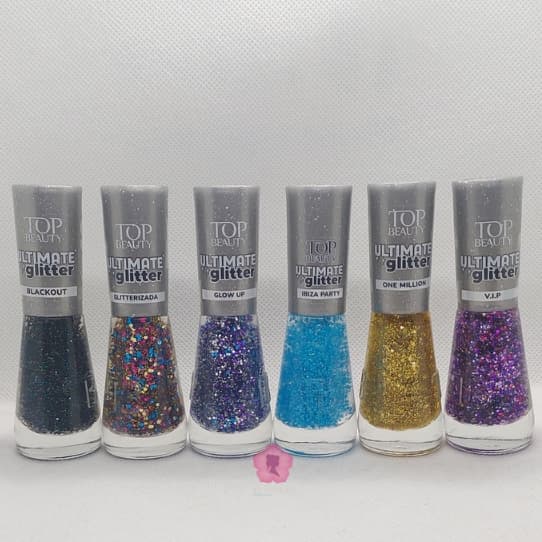 Kit Com 6 Esmaltes Coleção Ultimate Glitter Top Beauty