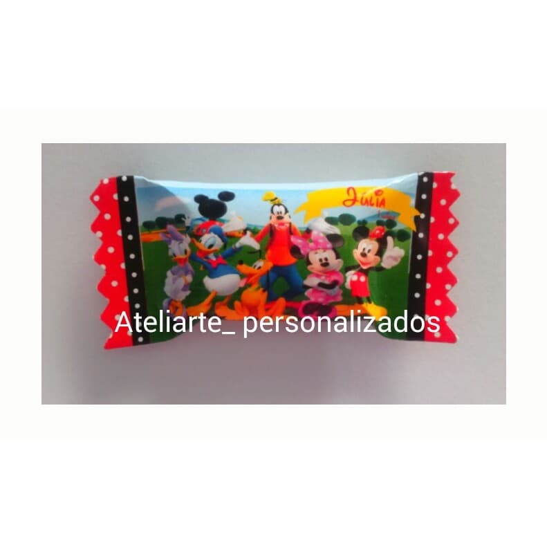 100 BALAS PERSONALIZADAS TURMA DO MICKEY TODOS OS TEMAS
