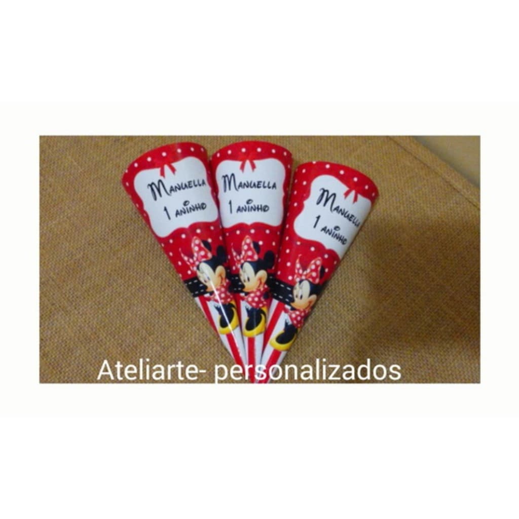 CONE PERSONALIZADO MINNIE VERMELHA