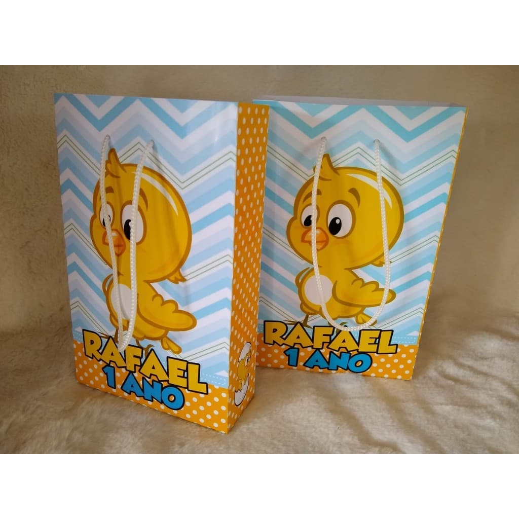 SACOLA PERSONALIZADA PINTINHO AMARELINHO TODOS OS TEMAS