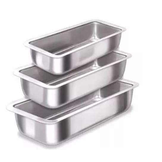 Forma de pao assadeira de bolo ingles 3 peças kit pão